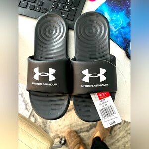Under Armor sandals, new with tags, size 6Y